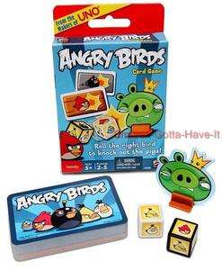 Rovio ANGRY BIRDS Mattel New Bird Dice CARD GAME Uno Ages 5+ FREE 