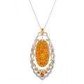 Michael Valitutti Two tone Carved Amber and Fire Citrine Necklace