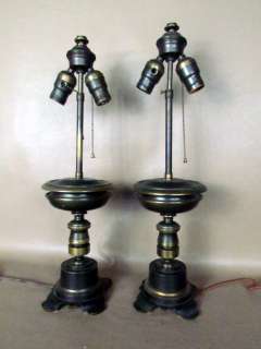 Pair of Antique 1850s Argand Lamps  