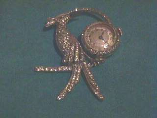 antique lapel watch rhinestone bird pin ladies watch  