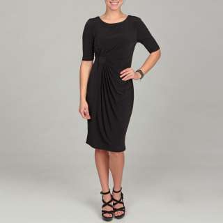 Connected Apparel Womens Side drape ITY Dress  