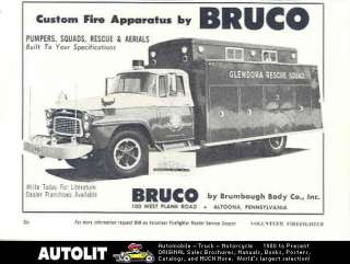 1962 Bruco International Fire Truck Ad Glendora  