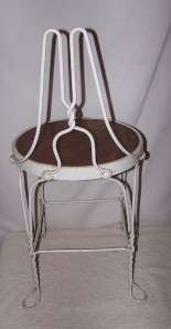 Vintage White Ice Cream Parlor Chair Wrought Iron  