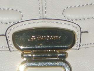 MAKOWSKY L Beige/Off White & Brown Leather Billie Flap Handbag 