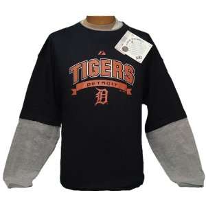  2XL MLB Detroit Tigers Screenprint T shirt Navy Blue with 