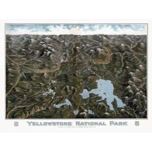  Reproduction of an Early 1900s Map of Yellowstone 