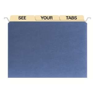  FindIt Tab View Hanging File Folders, Letter Size, Blue 