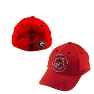  Nike Georgia Bulldogs Red Swoosh Flex Fit Hat Sports 