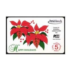   Card 5u PM Cards Happy Holidays (Christmas 1995) Poinsettia Flowers