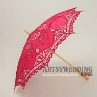 10 Colors Handmade Embroidery Lace Pure Cotton Wedding Bridal Umbrella 