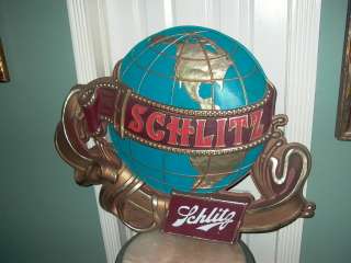 Schlitz Trade Pure Mark Globe Beer Sign  