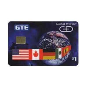  Collectible Phone Card $1. Comp. GTE & G&D Chip   Flags 