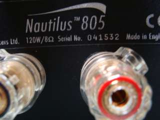Bowers & Wilkins B&W Nautilus N805 Speakers  Cherry  Exc Cond   w 