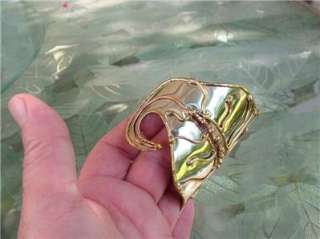 Amazing LEAF DESIGN Copper & Silver Brass CUFF BRACELET