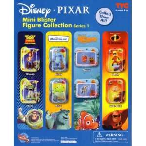  Disney Pixar Mini Blister Capsule Toys Set of 8 Series 1 