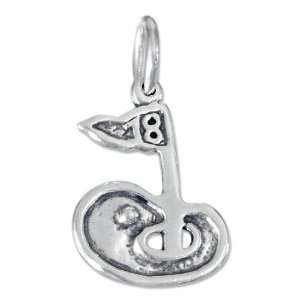  Sterling Silver 18th Hole Golf Charm. Jewelry