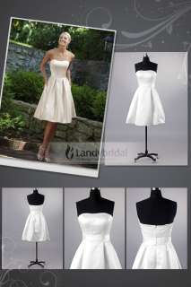   Ivory White Satin Wedding Bridesmaid Dress Bridal Gown Size Custom Hot