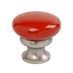  Mushroom Metal Knob Candy Red 1 1/4