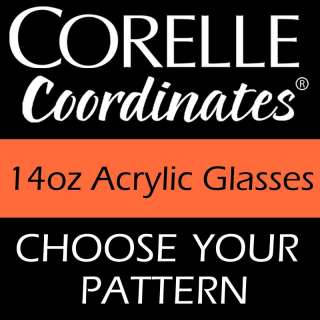 Corelle 14oz Acrylic Glasses TUMBLER Set of 6 NEW  