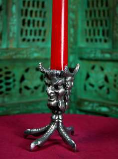 BRINGER OF LIGHT Match/Candle Holder, Two Faced DEVIL, Antique Replica 
