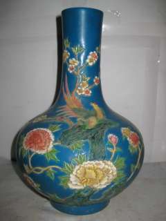 Chinese Porcelain Enamel Flowers, birds vase  