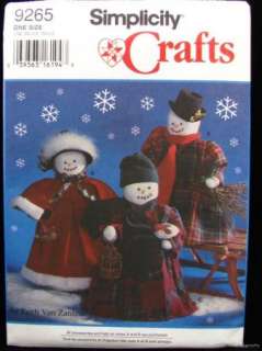 Holiday 18 Snowmen & Clothes Pattern Simplicity 9265  