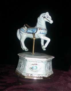 Schmid Carousel Horse Musical Figurine box signed  