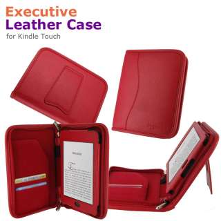   Executive Leather Case Cover for  Kindle Touch Latest Model Red