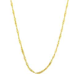 10k Yellow Gold 18 inch Singapore Chain Necklace  