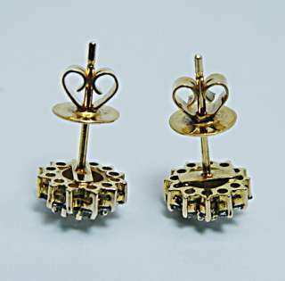   5ct Champagne Rose Cut Diamond Earrings 14K Gold Estate Jewelry  
