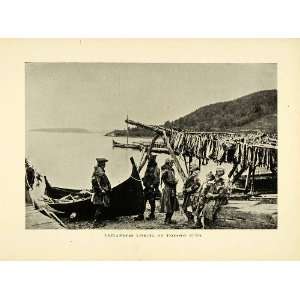  1896 Halftone Print Tromso Norway Lapland Fishermen 