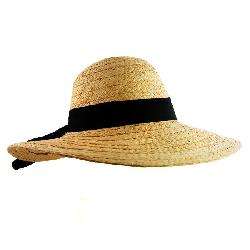 Natural Straw Tilted Brim Ladies Sun Hat  