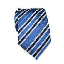Luzzario & Co Mens Silk Blue Striped Tie  