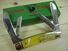 German Rooster Yellow Swirl Congress Pocket Knife NIB 0081GR and FREE 