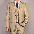 Giorgio Fiorelli Mens Olive Teakweave 3 Piece Vested Suit 