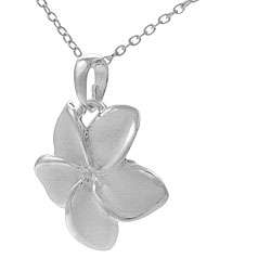 Sterling Silver Plumeria Necklace  