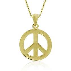 18k Gold/ Sterling Silver Peace Sign Necklace  