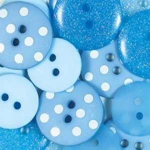  Monochromatic Button Assortment   24PK/Bubble Blue Arts 
