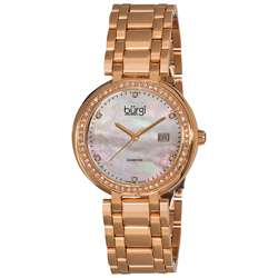 Burgi Womens Swiss Quartz Diamond Bracelet Watch  