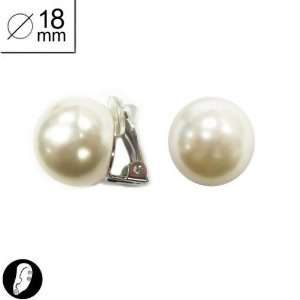 SG Paris Clip Earring Diam 18mm Cream Pearl Ivoire Earrings Clip 