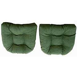 Outdoor Green Dining Chair Cushions (Set of 2)  