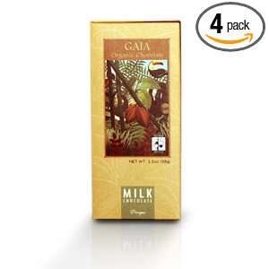 Gaia Organic Chocolate Fair Trade, Organic Milk Chocolate, 3.5 Ounce 