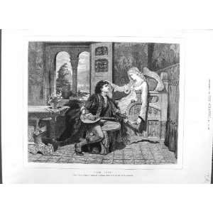   1881 HERBERT SCHMLAZ ART MAN WOMAN ROMANCE MUSIC PRINT