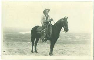 MONTANA Cowboy, Vintage Evelyn Cameron 1909 Real Photo Postcard  