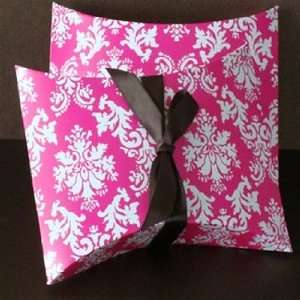  Pink Damask Pillow Favor Box 