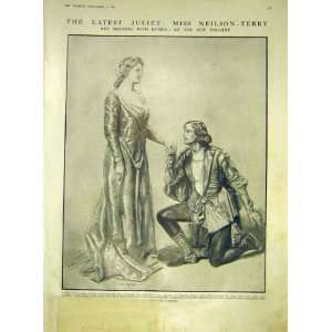  Juliet Scene Theatre Neilson Terry Romeo Print 1911