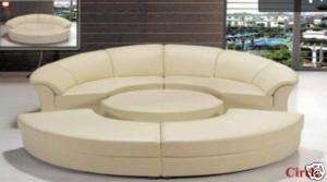 Modern White Leather Circular Sectional Sofa  2276  