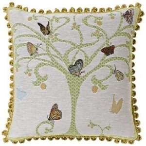  Butterfly Tree White 19 Square Pillow