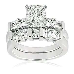  0.95 Ct Cushion Cut Diamond Wedding Rings Set CUT VERY 