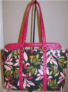 NEW BRAHMIN BETHANY NEWPORT Pink & Tortoise Leather Tote & Handbag $ 
